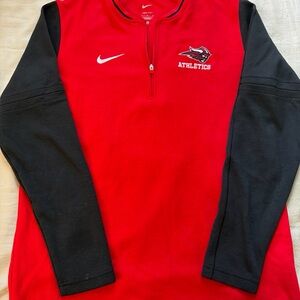 Nike Men's Red and Black Zip-Up Sweater